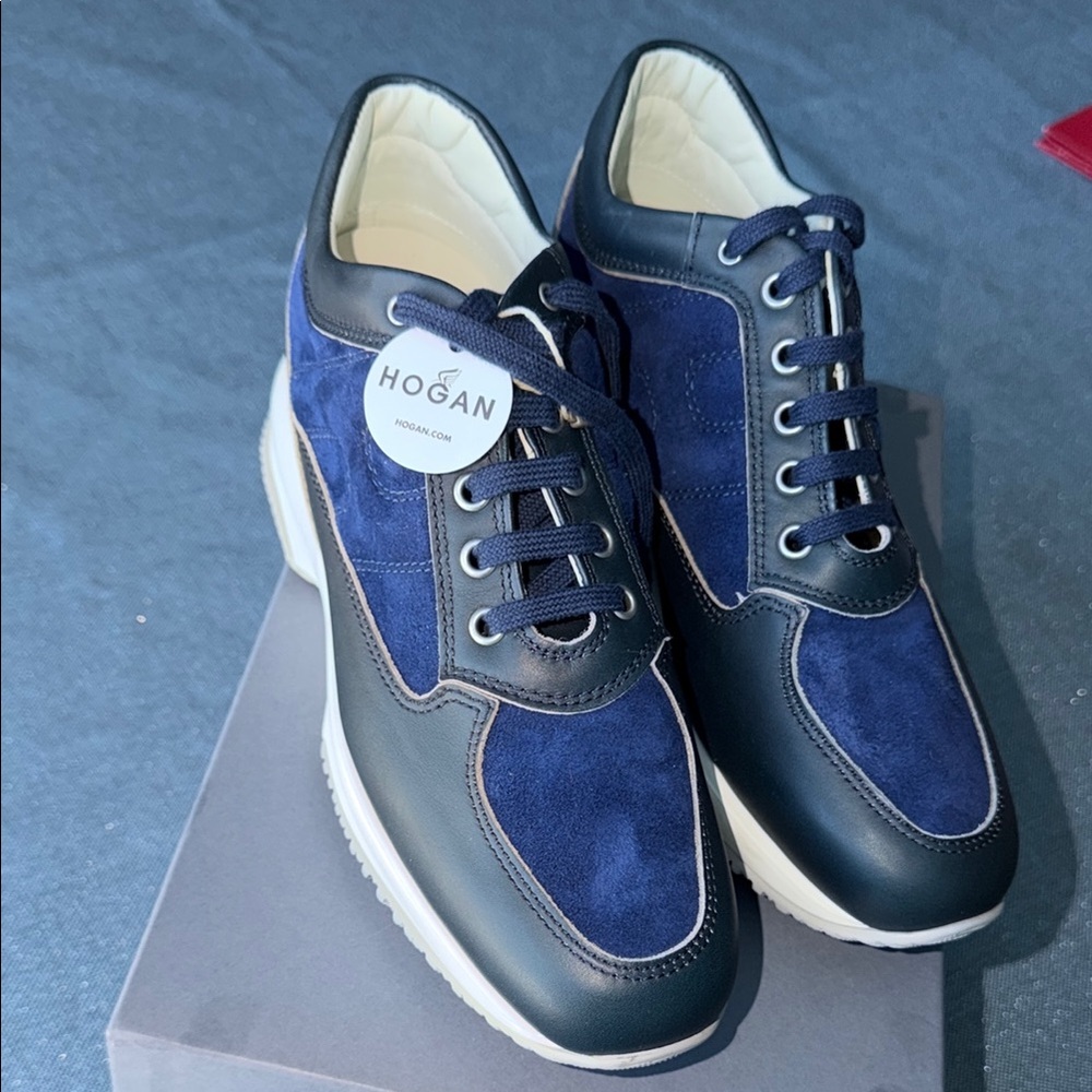 Hogan Men's Navy Suede & Leather Sneakers